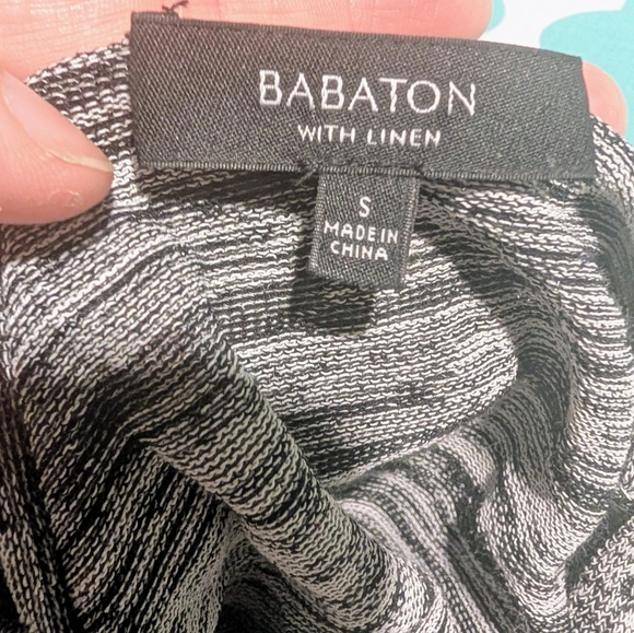Size S Babaton w/ Linen 'Erin' Longsleeved Oversized  Marled Grey Top - Picture 2 of 9
